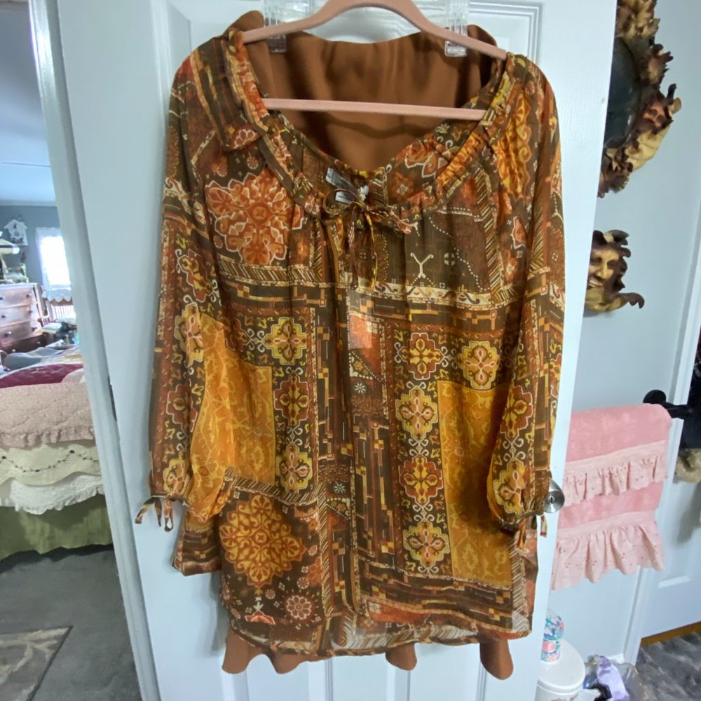 NWT Blouse and Skirt~XL-Rust colors - Picture 3 of 16